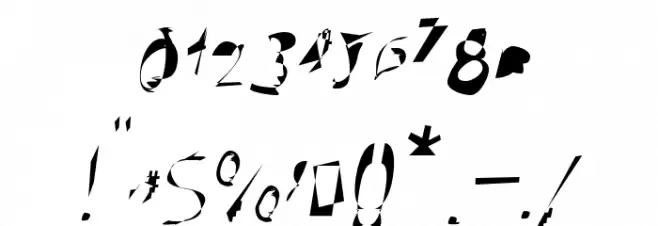Broken Oblique Font OTHER CHARS