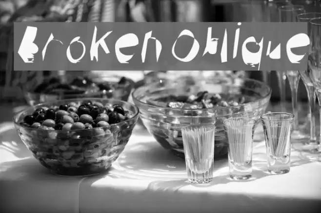 Broken Oblique Font examples