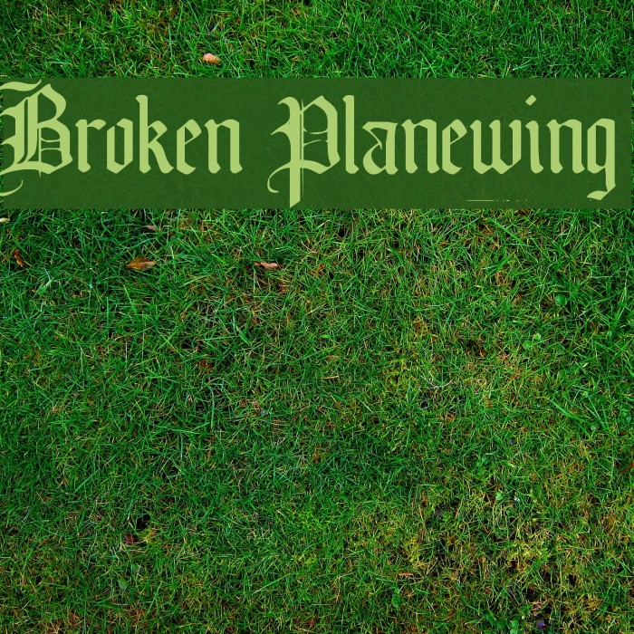 Broken Planewing Font examples