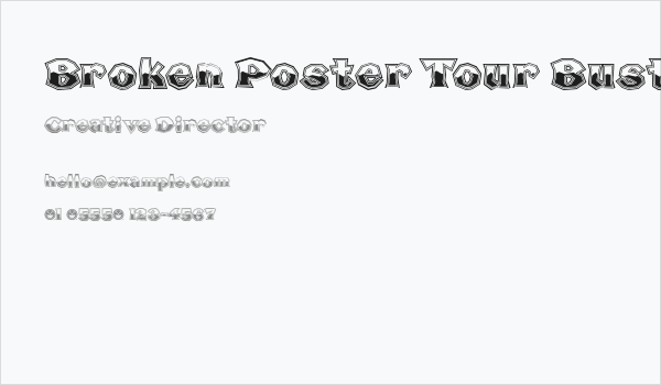 Broken Poster Tour Busted Business Card