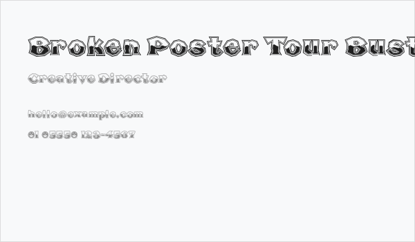 Broken Poster Tour Busted Business Card