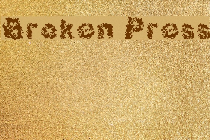 Broken Press Font examples