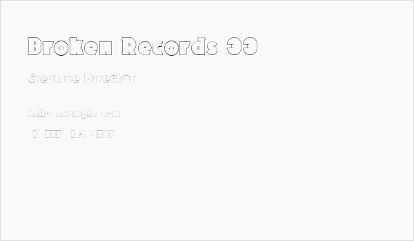 Broken Records 33 Business Card