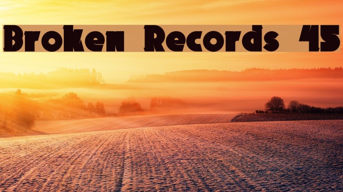 Broken Records 45 Font examples