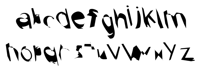 Broken ReverseOblique Font LOWERCASE