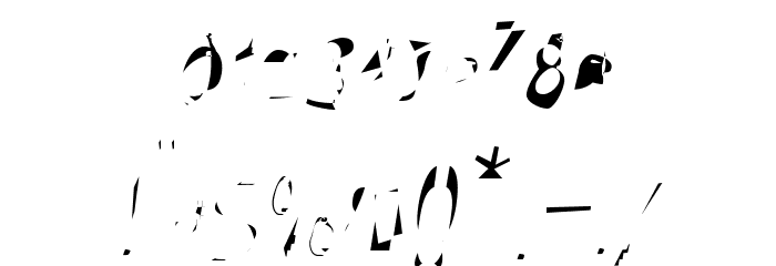 Broken Scanner Condensed Oblique Font OTHER CHARS