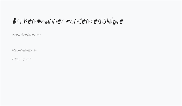 Broken Scanner Condensed Oblique Business Card