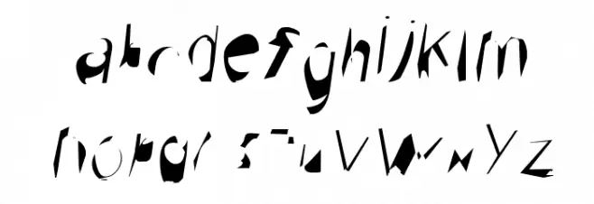 Broken Scanner Condensed Oblique फ़ॉन्ट लोअरकेस