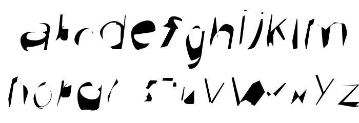 Broken Scanner Extended Oblique Font LOWERCASE