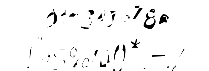 Broken Scanner Oblique Font OTHER CHARS