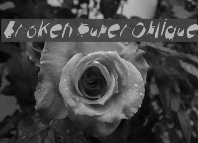 Broken SuperOblique Font examples