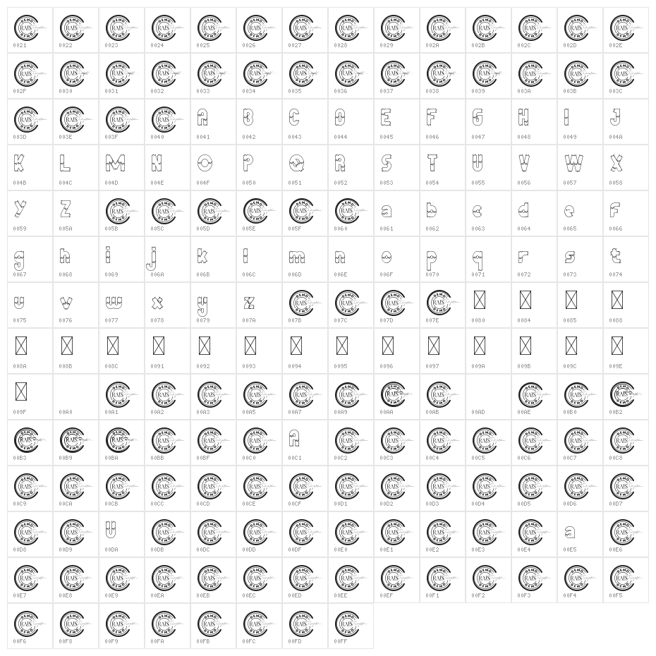 Broken Trunk Demo Outline Character Map