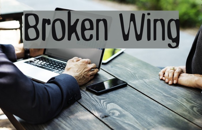 Broken Wing Font examples