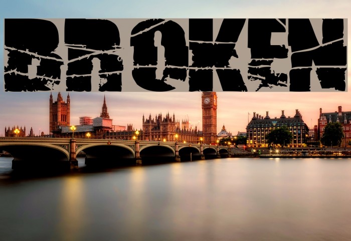 Broken74 Font examples