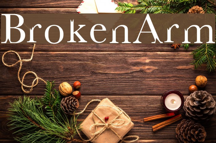BrokenArm Font examples