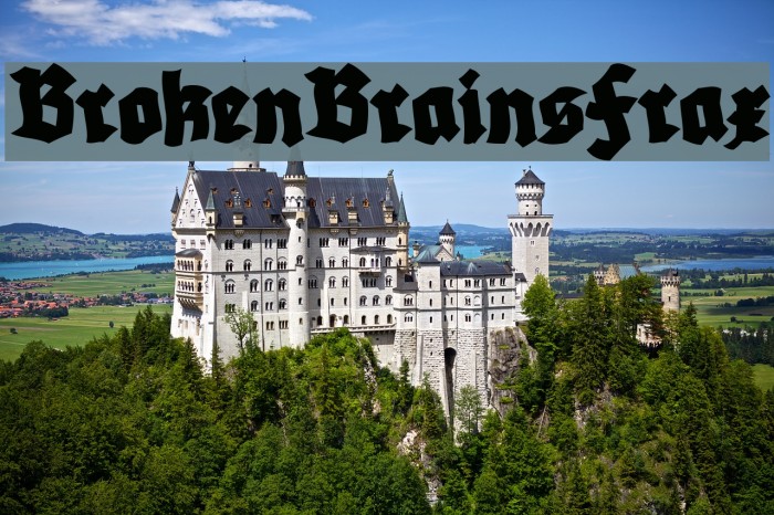 BrokenBrainsFrax Font examples
