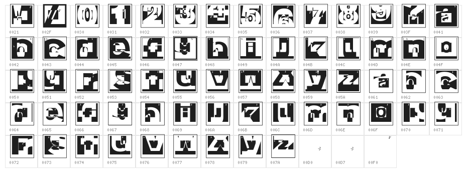 BrokenCapsJumperB Character Map