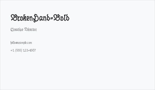 BrokenHand-Bold Business Card