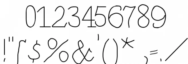 BrokenHandLight Font OTHER CHARS