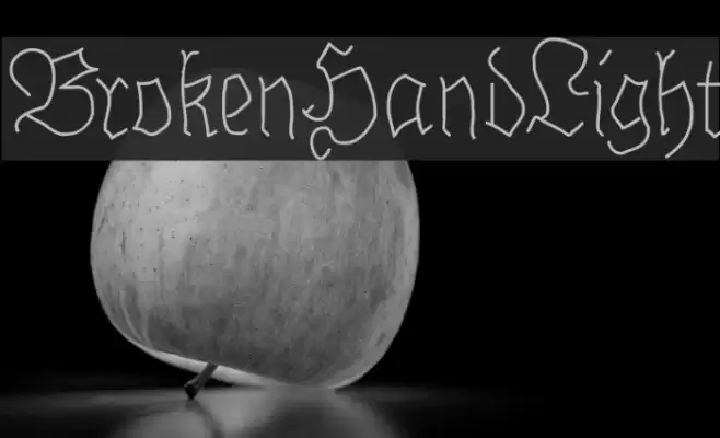 BrokenHandLight Font examples