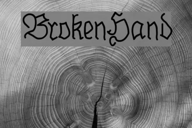 BrokenHand Font examples