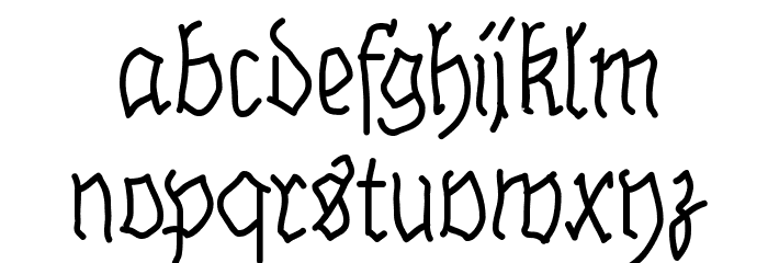 BrokenHand Font LOWERCASE