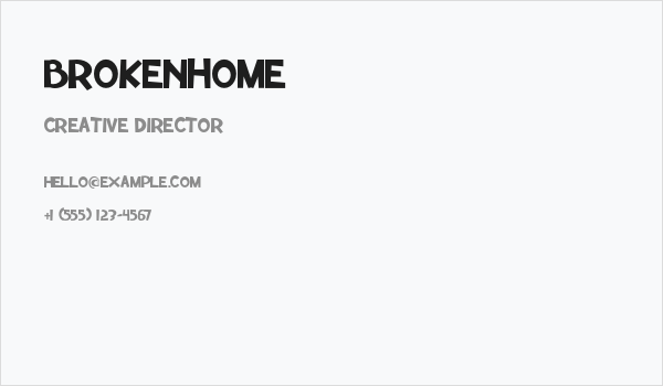 BrokenHome Business Card