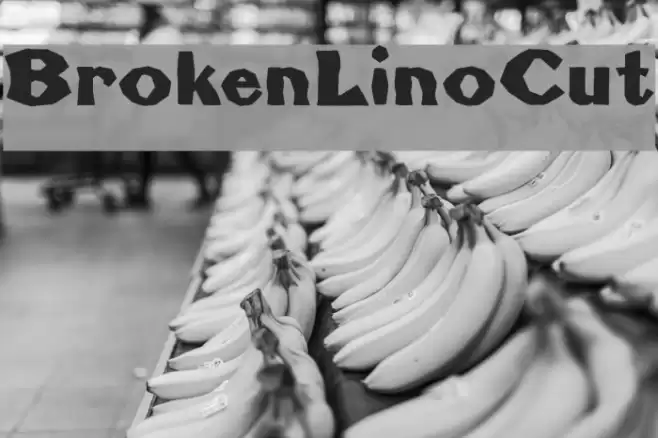 BrokenLinoCut Font examples
