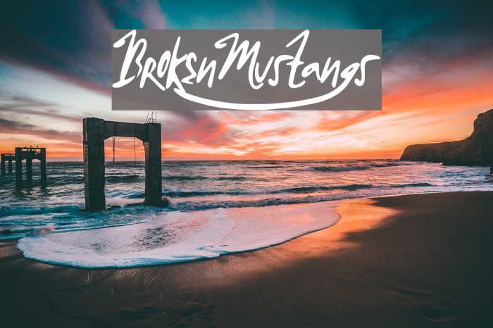 BrokenMustangs Font examples