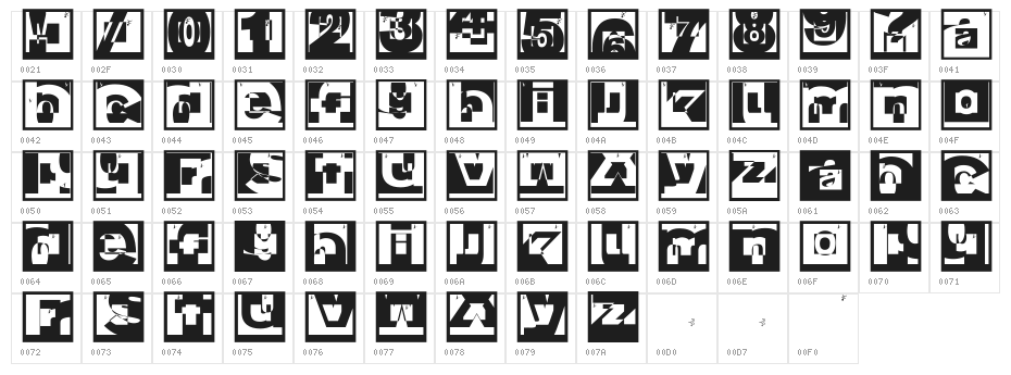 BrokenSansCapsJumper Character Map