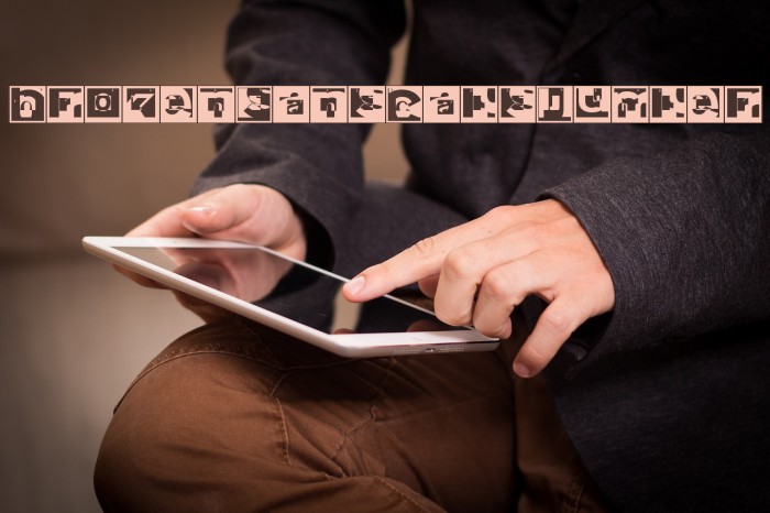 BrokenSansCapsJumper Font examples