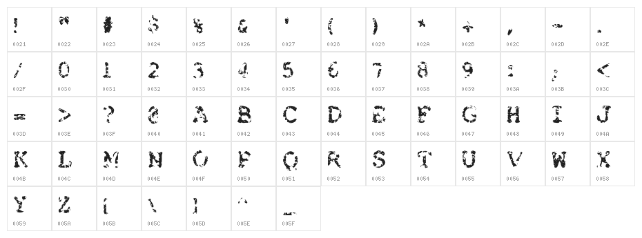 Brokenbaby Character Map