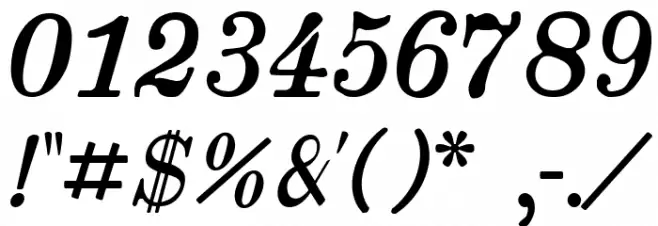 Brokgauz & Efron Italic Font OTHER CHARS