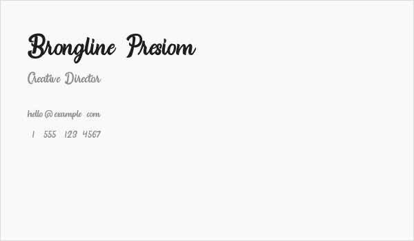 Brongline Presiom Business Card