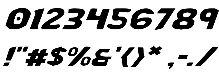 Bronic Expanded Italic Font OTHER CHARS
