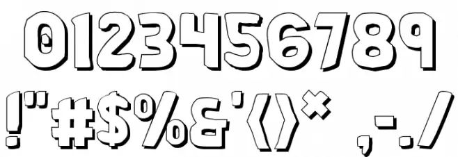 Bronic Shadow Font OTHER CHARS