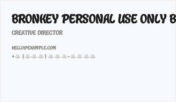 Bronkey PERSONAL USE ONLY Bold Business Card