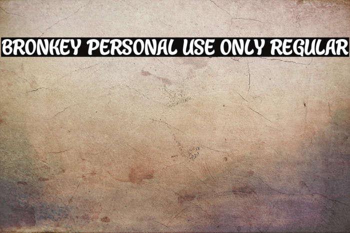 Bronkey PERSONAL USE ONLY Regular Example 1
