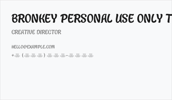 Bronkey PERSONAL USE ONLY Thin Business Card