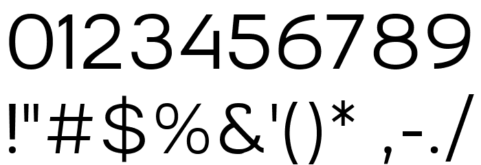Bronova Regular Font OTHER CHARS