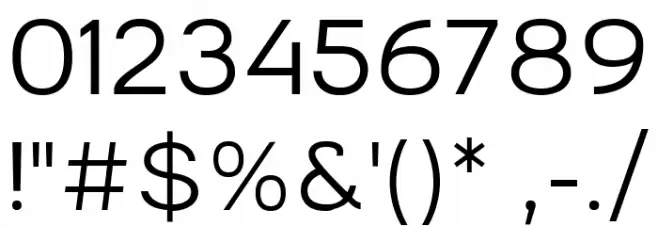 Bronova Regular Font OTHER CHARS