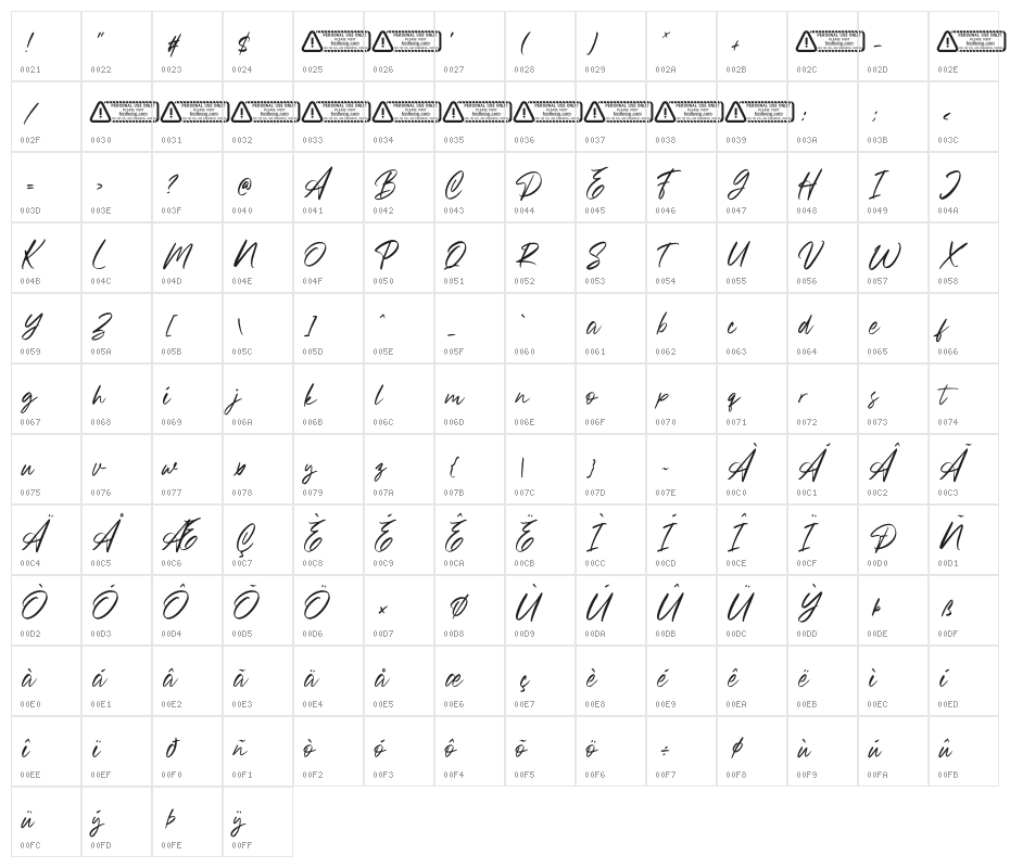 Bronskiy Character Map