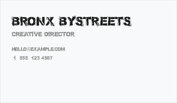 Bronx Bystreets Business Card