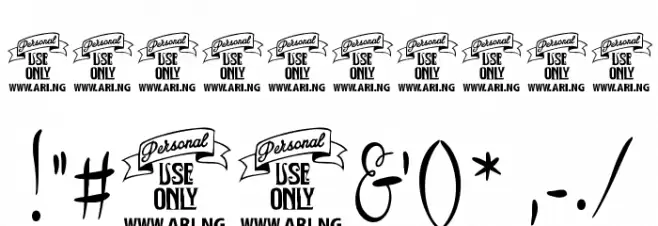 Bronze Script Personal Use Font OTHER CHARS