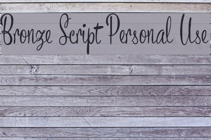 Bronze Script Personal Use Font examples