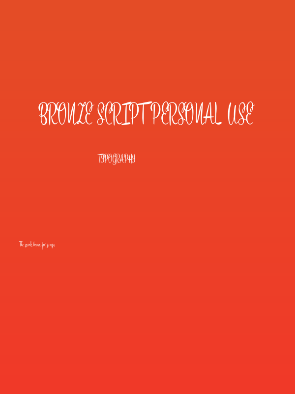 Bronze Script Personal Use Poster