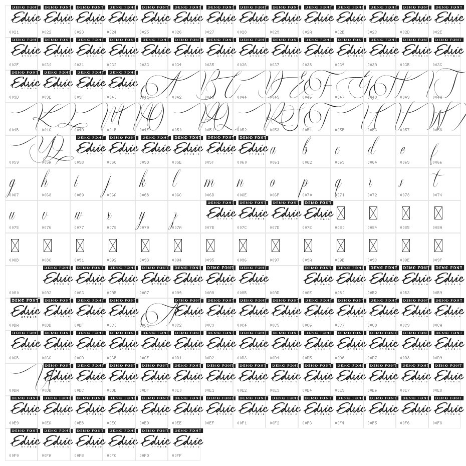 Brookville Demo Character Map