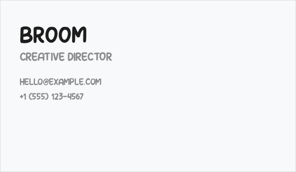 Broom Business Card