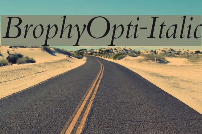 BrophyOpti-Italic Font examples