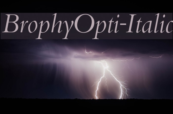 BrophyOpti-Italic Font examples